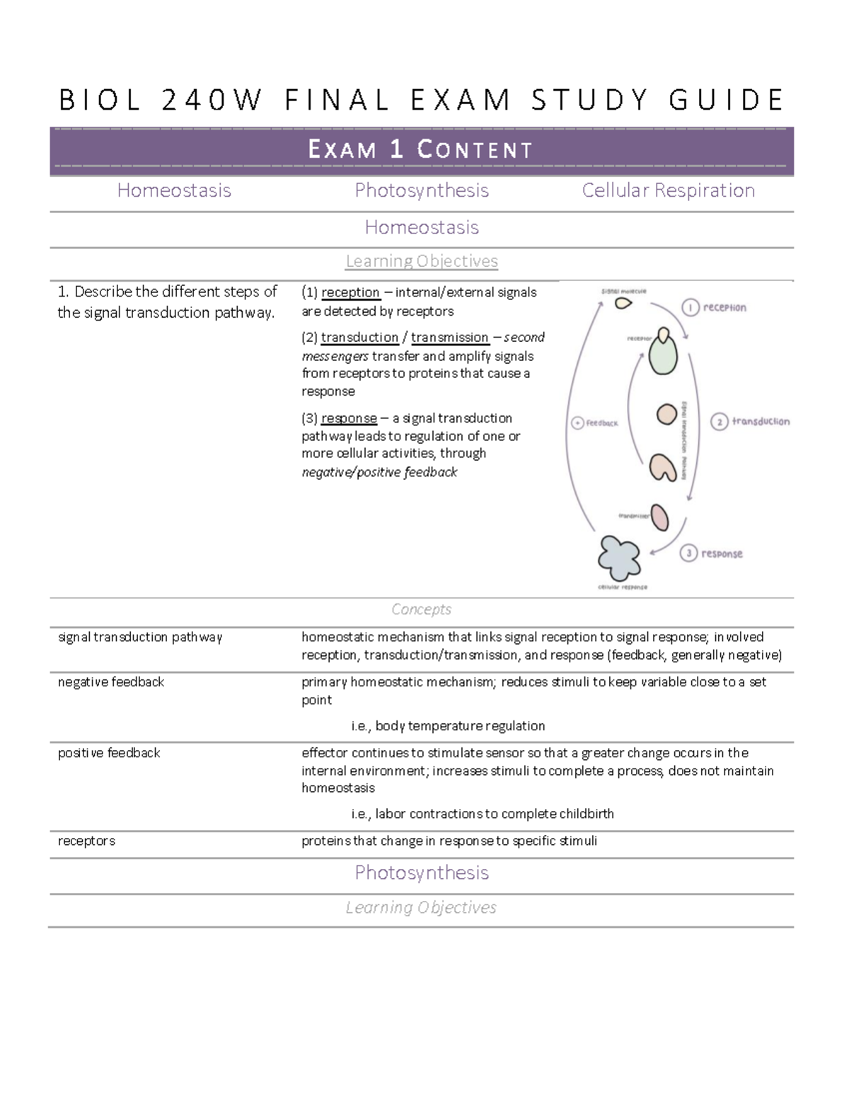 BIOL 240W Final Study Guide - B I O L 2 4 0 W F I N A L E X A M S T U D ...