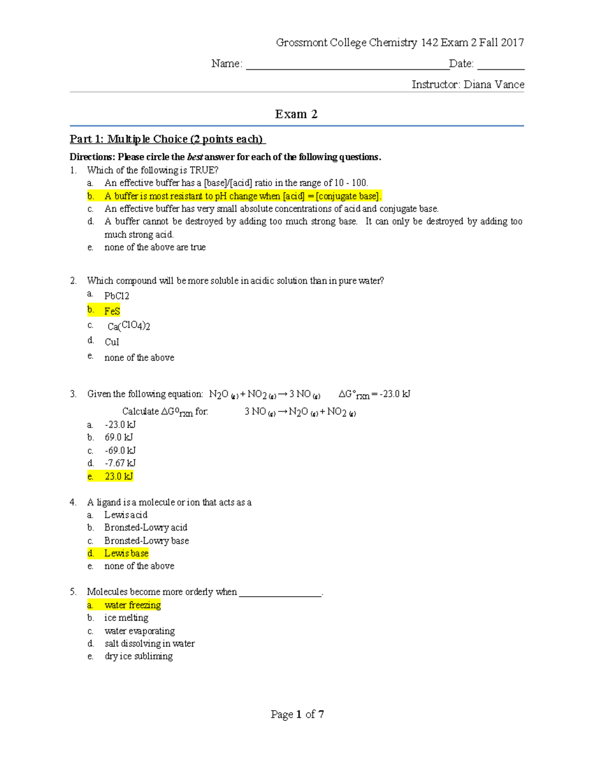 142-exam-2-fa17-key - exam prepration - Name ...