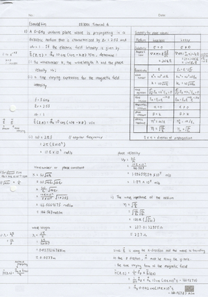 Engineering Electromagnetics Tutorial 9 Solution - DF I UPW Traveb The ...