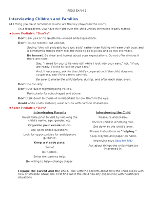 Exam 2 - Exam 2 - Exam 2 Pediatric Respiratory Disorders Pediatric Lung ...
