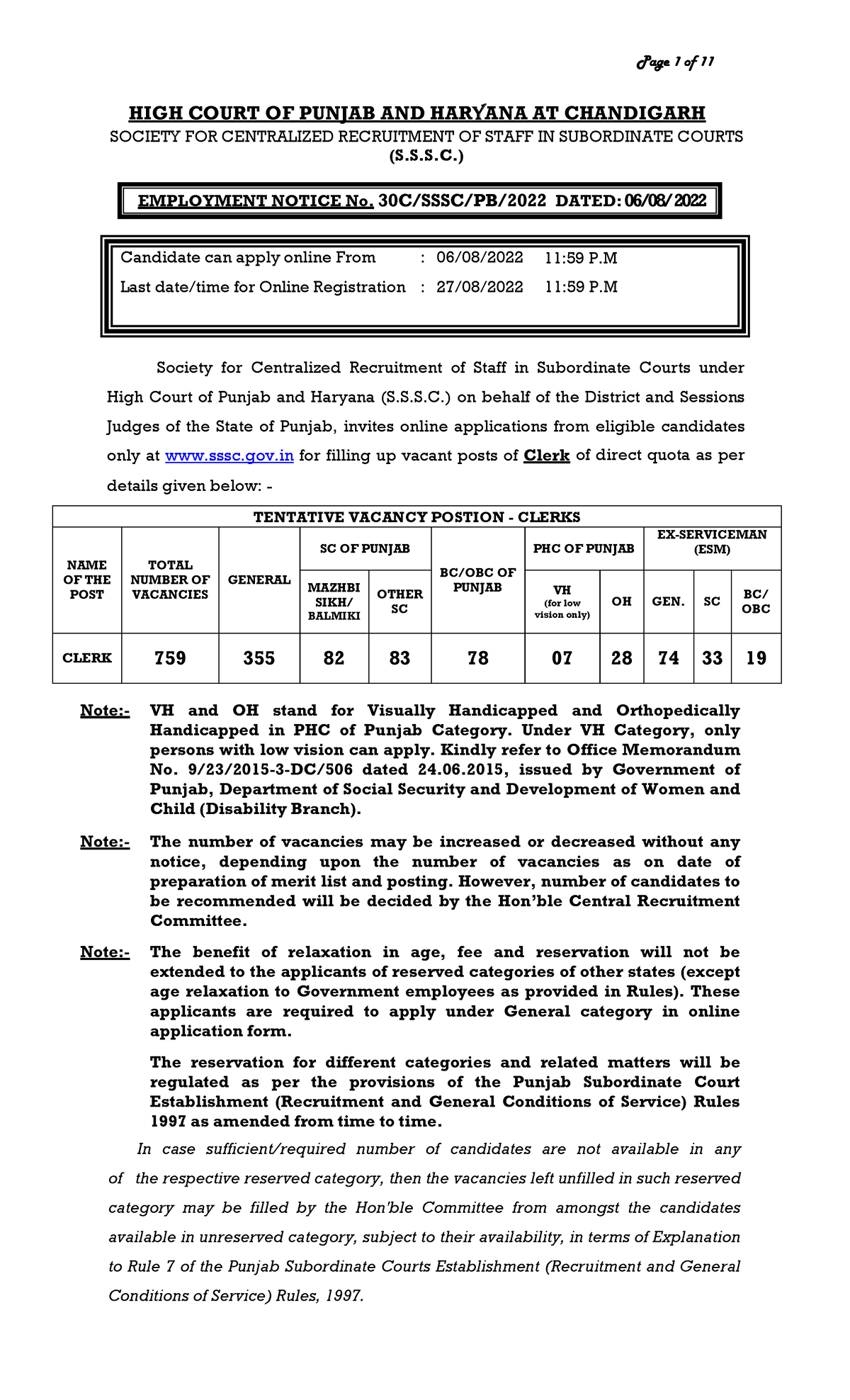 punjab-and-haryana-high-court-clerk-recruitment-2022-notification-pdf