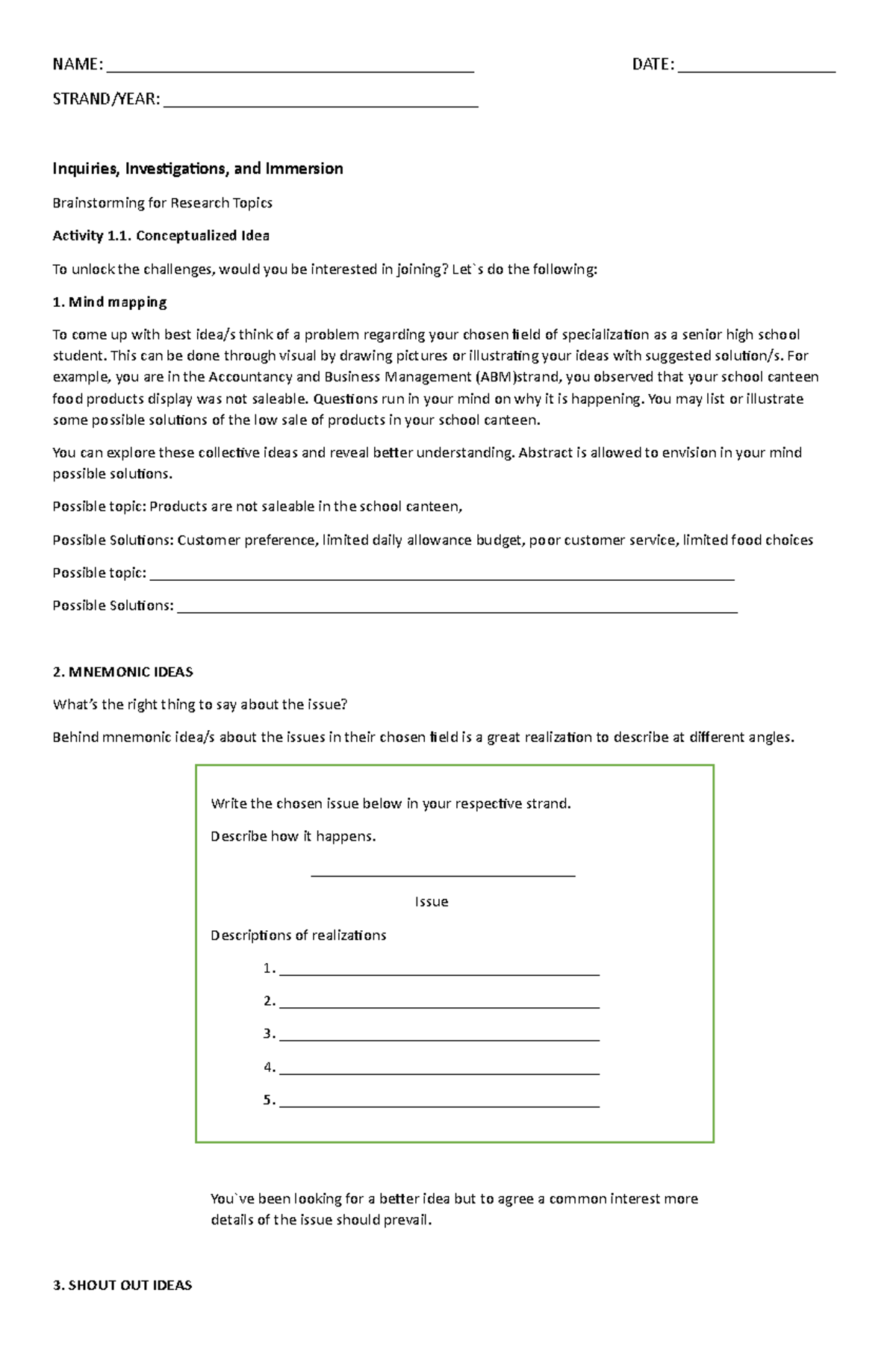 Lesson 1 - Activity - NAME ...