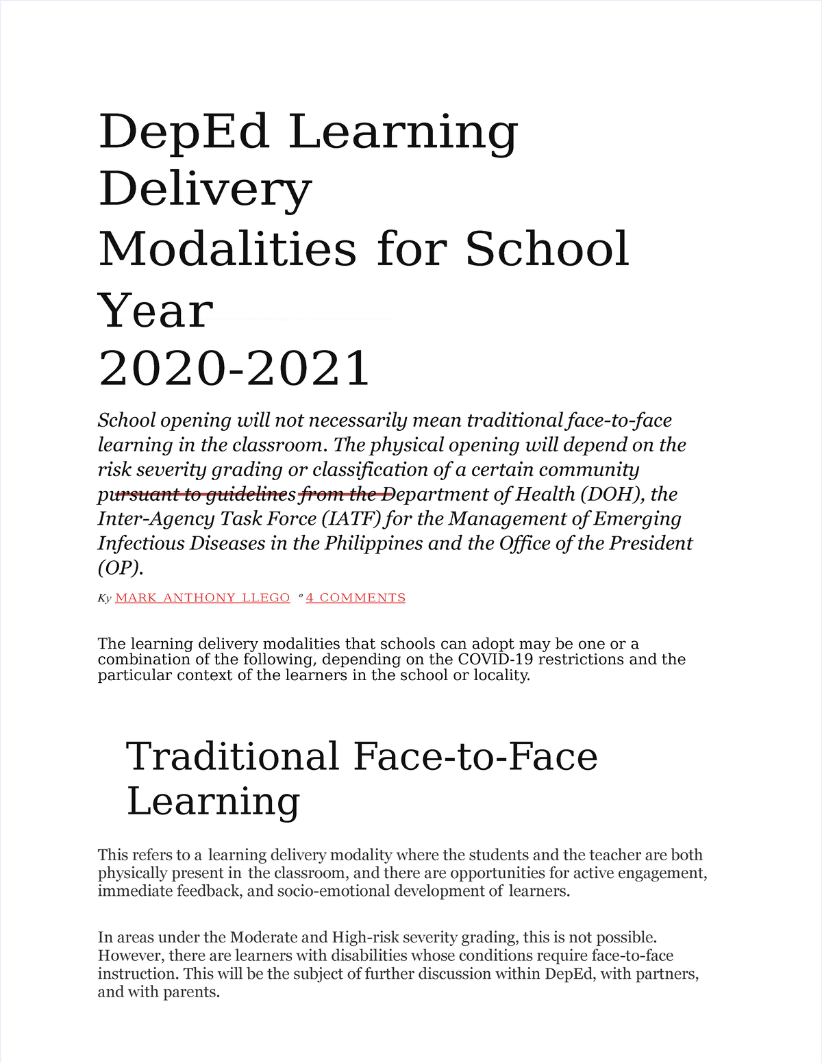 Deped Learning Delivery Modalities 2020 Youtube Gamba 0847