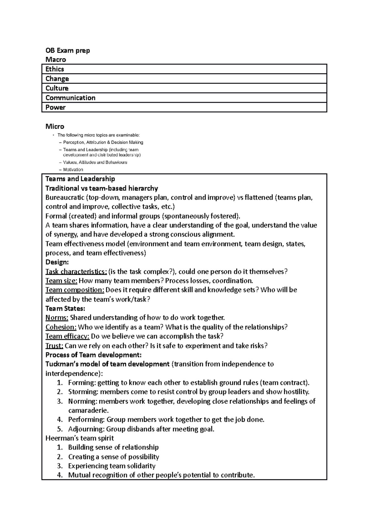 OB Exam prep - Lecture notes for the Organisational behaviour exam ...