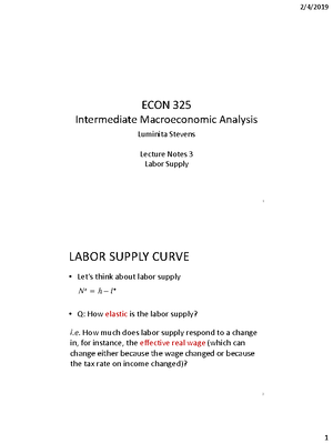 ECON 325 Lecture Notes 04 The Representative Firm - 2/6/2019 ECON 325 ...