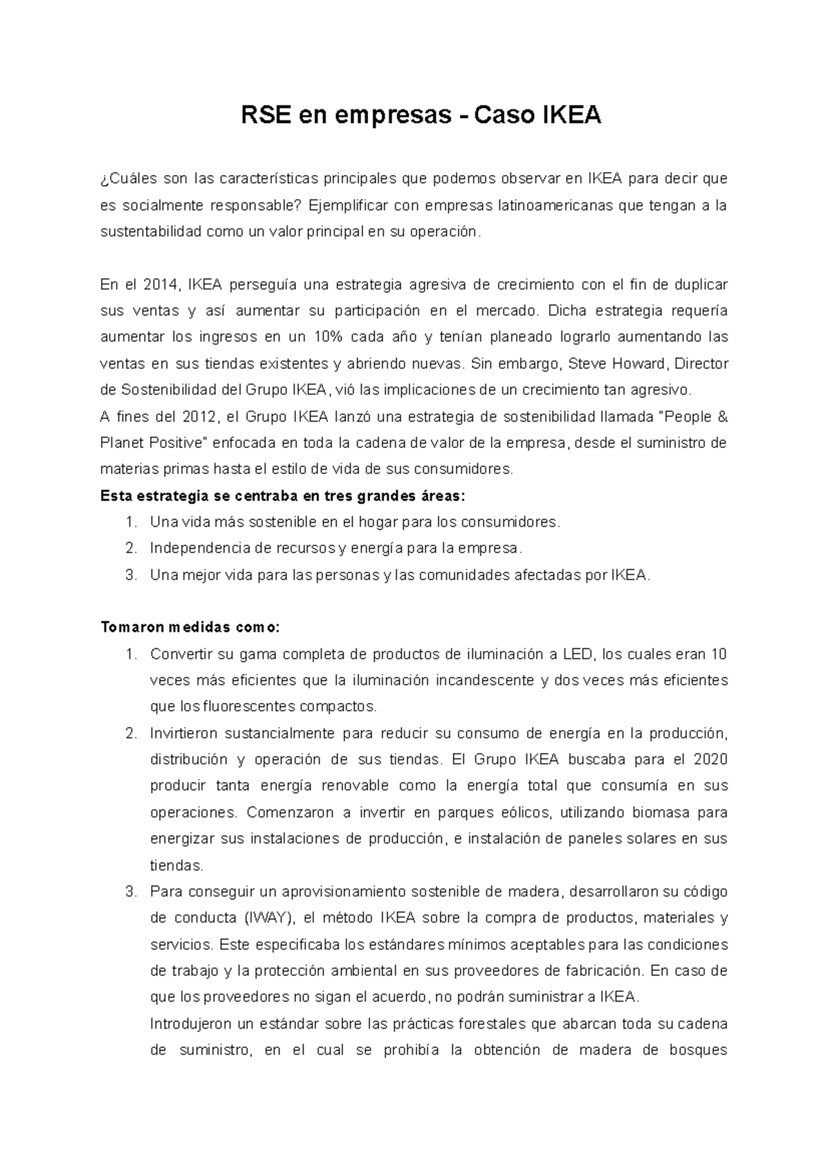 RSE en empresas - Caso IKEA - RSE en empresas - Caso IKEA ¿Cuáles son ...