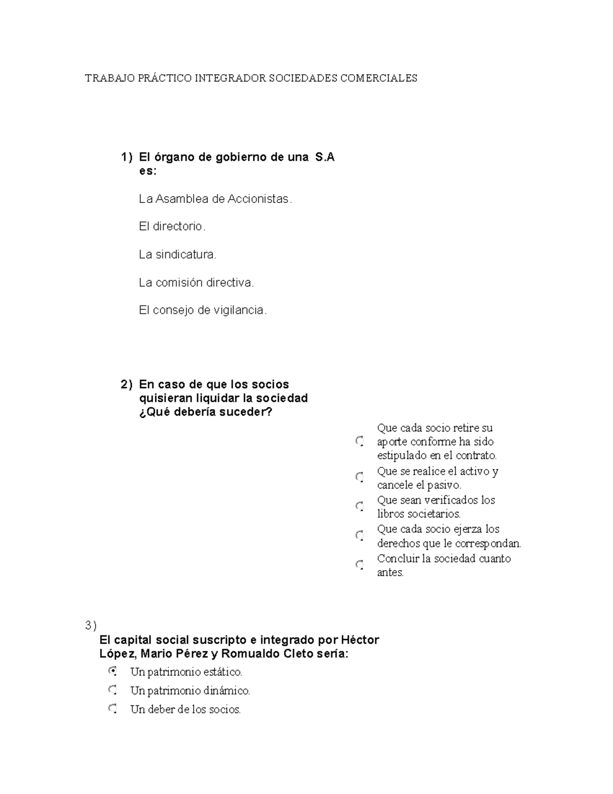 Preguntas Sobre Sociedades - TRABAJO PRÁCTICO INTEGRADOR SOCIEDADES ...