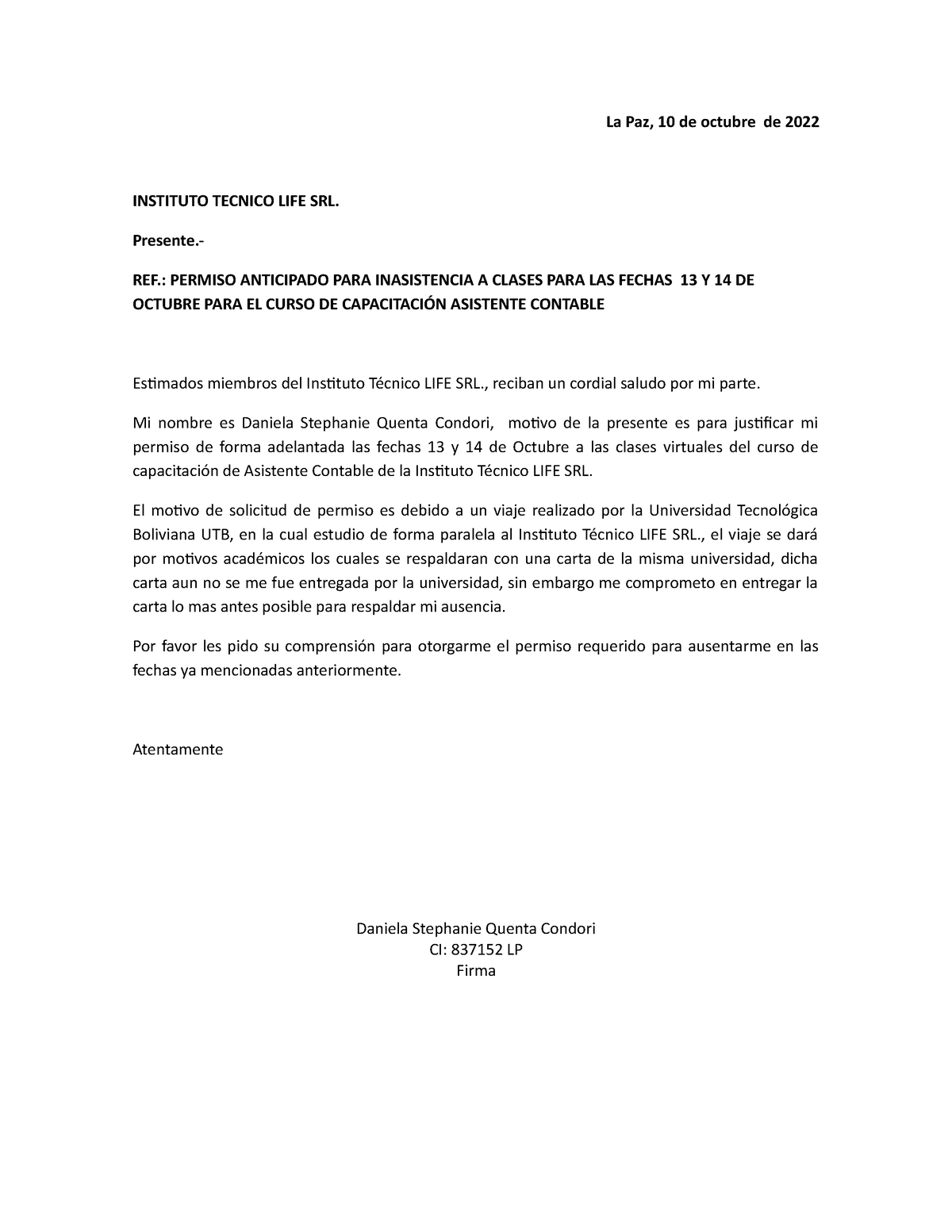 Carta De Excusa Escolar Top - Modelo Carta Excusa Medica Para Colegio ...