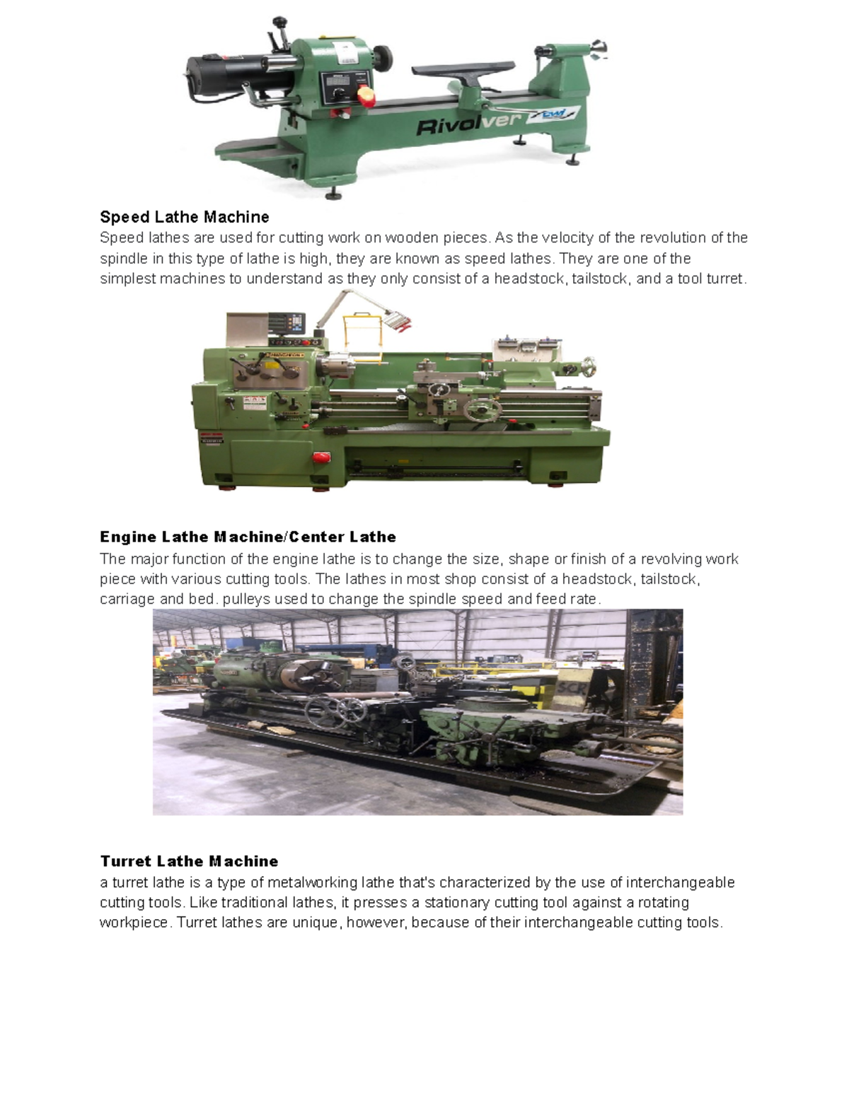 Lathe Machines - Speed Lathe Machine Speed lathes are used for cutting ...