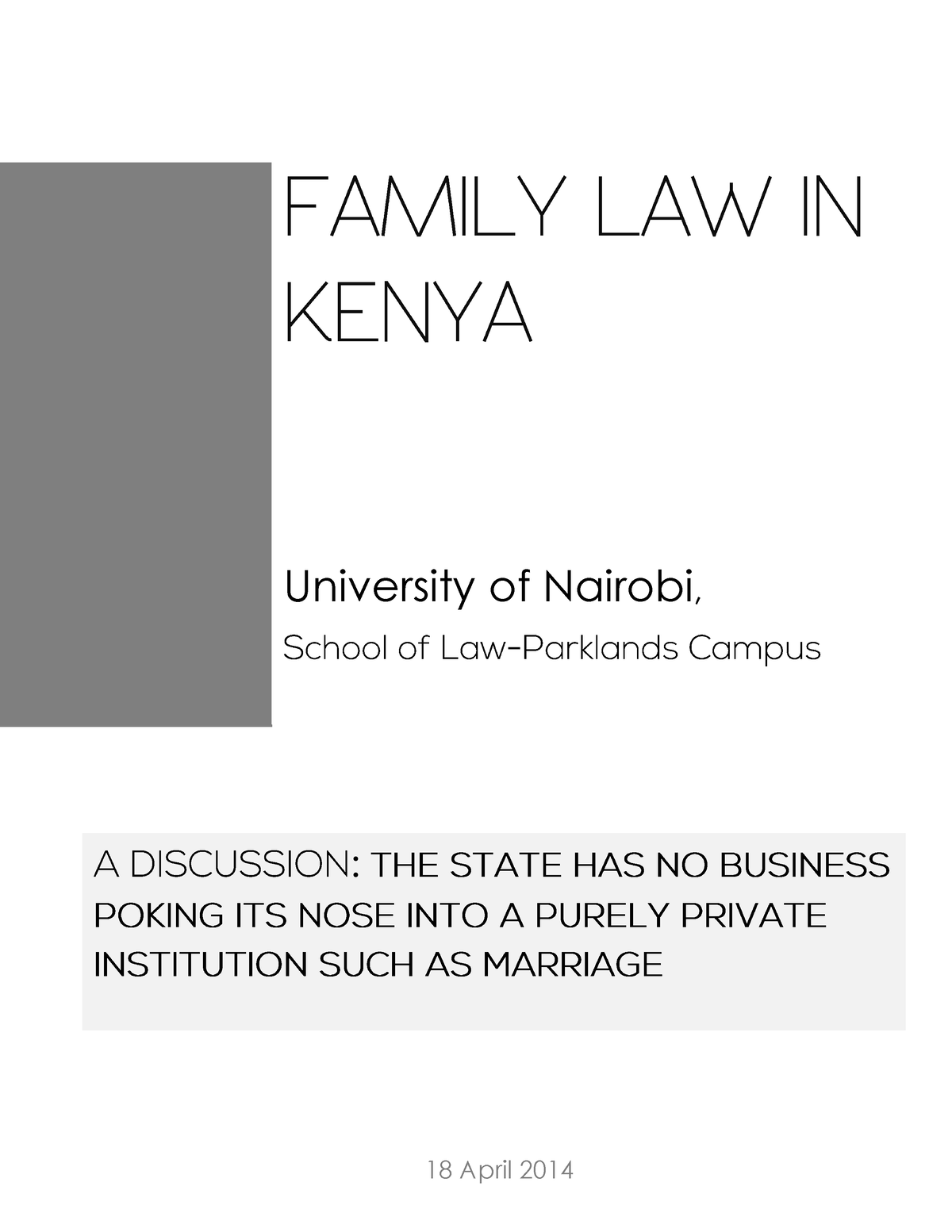 family law dissertation topics in kenya