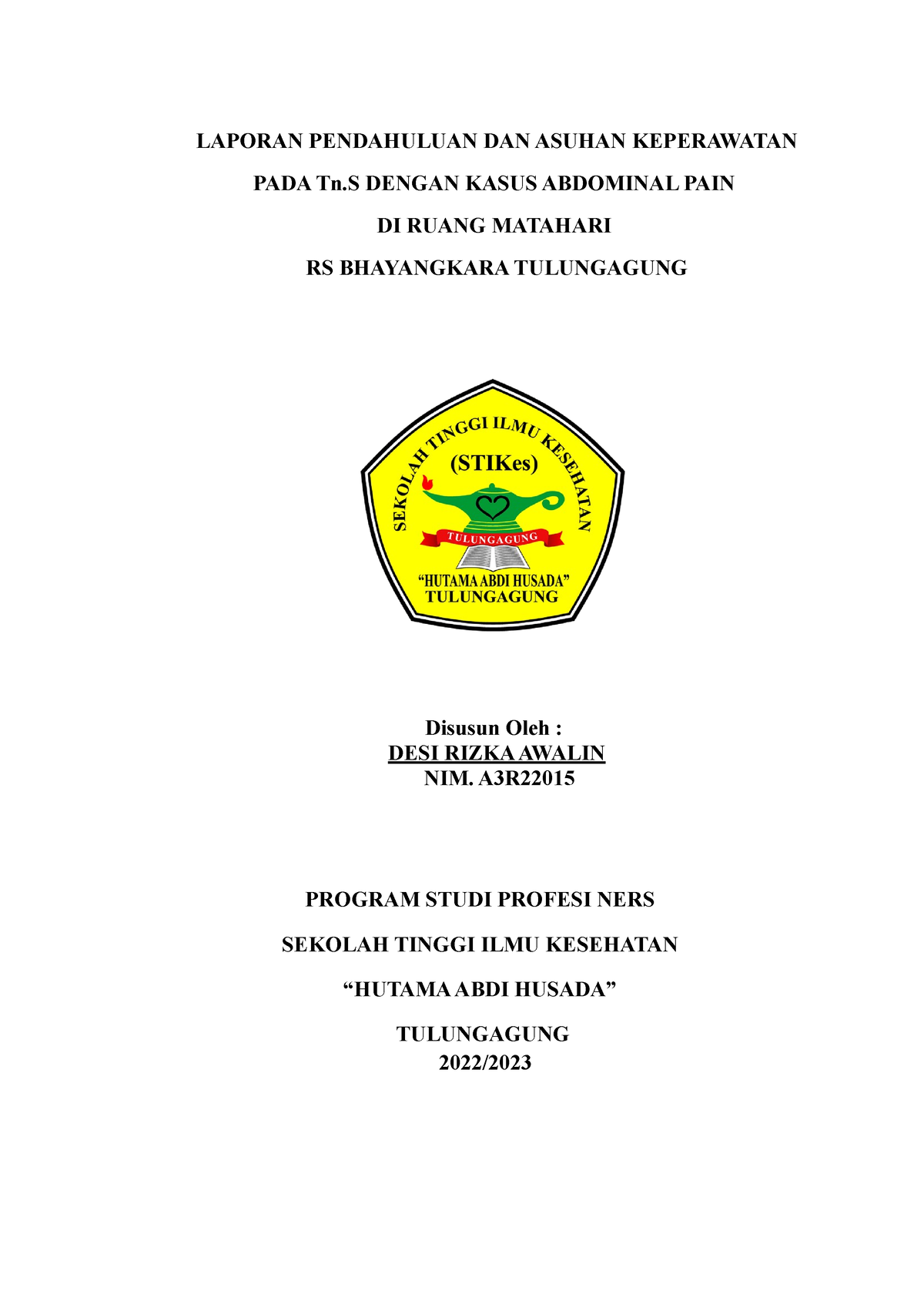 LP ABD. PAIN DESI - Keperawatan - LAPORAN PENDAHULUAN DAN ASUHAN ...