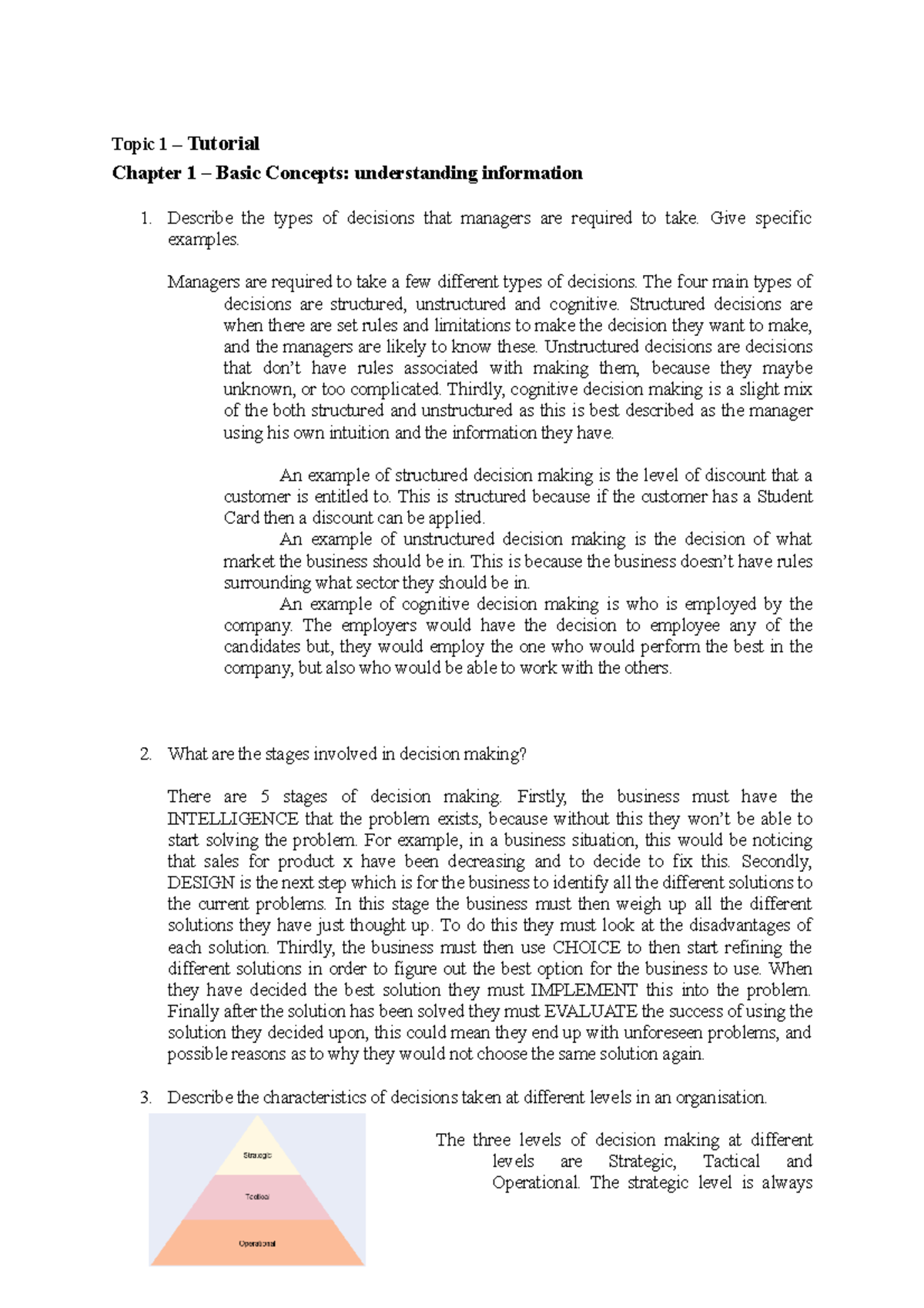 Introduction to Information System - Topic 1 – Tutorial Chapter 1 ...