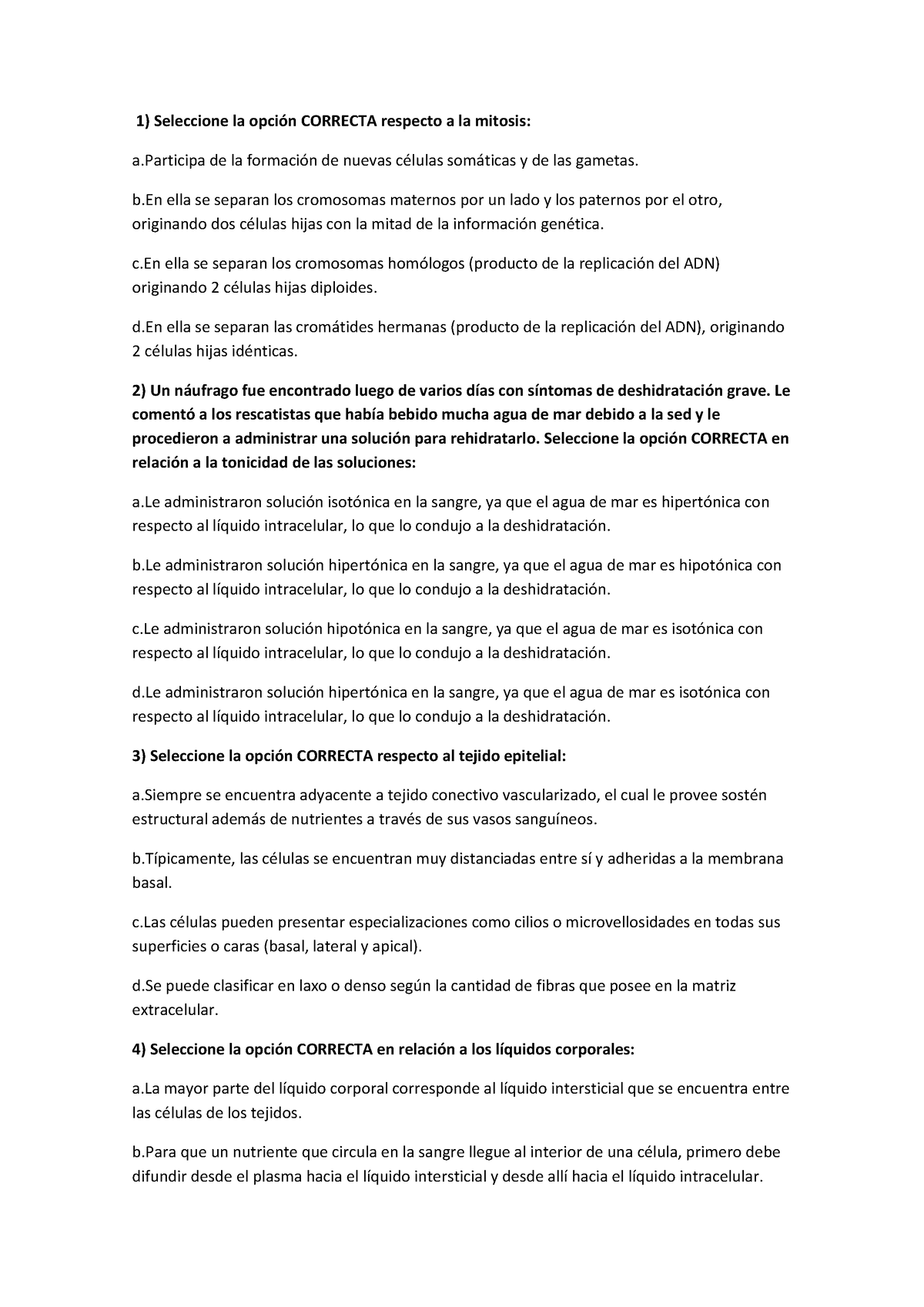 Primer Parcial Estructura-1 - Seleccione La Opción CORRECTA Respecto A ...