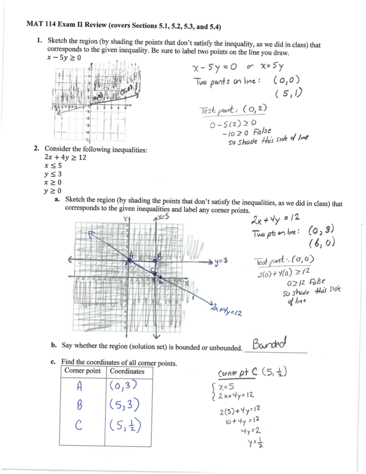 NKU MAT 114 Exam II Review Solutions - MAT 114 - Studocu