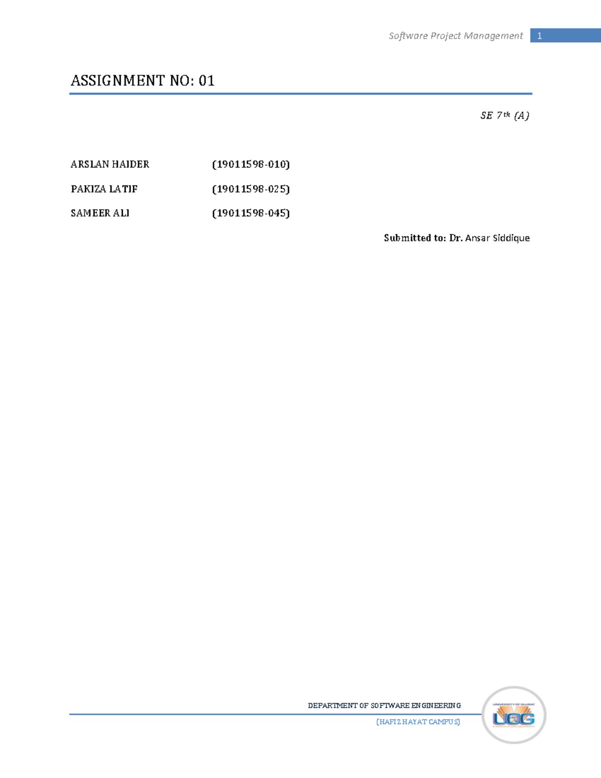 SPM Assignment 01 - MAD notes for practise - DEPARTMENT OF SOFTWARE ...