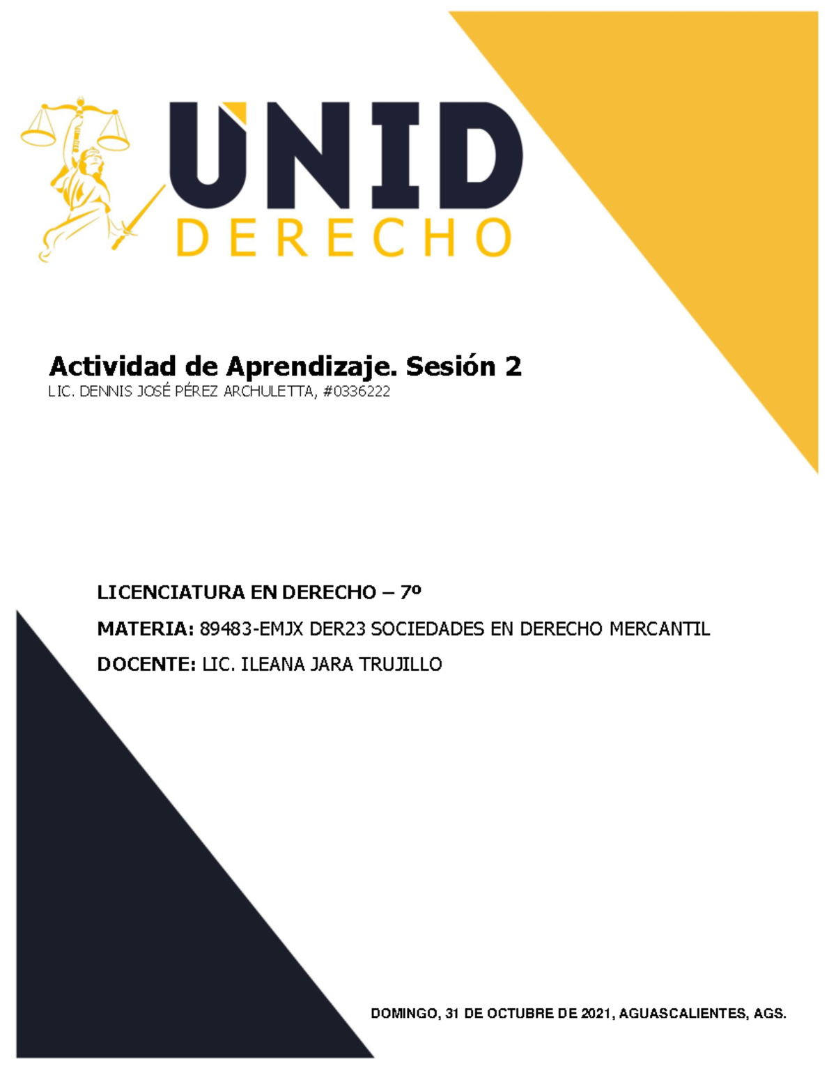 Perez Archuletta A2 - Derechos Humanos - UNID - Studocu