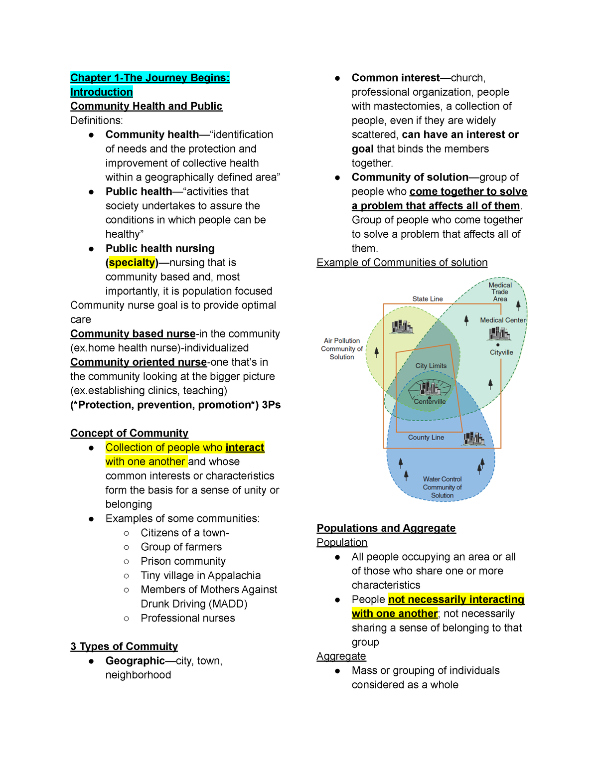 Community Exam 1 - SG 1 - Chapter 1-The Journey Begins: Introduction ...