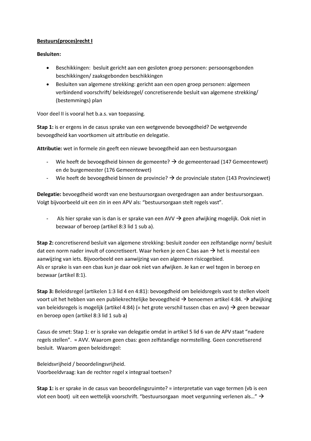 Samenvatting Bestuurs(proces)recht I (3012BP17WY): Compleet ...