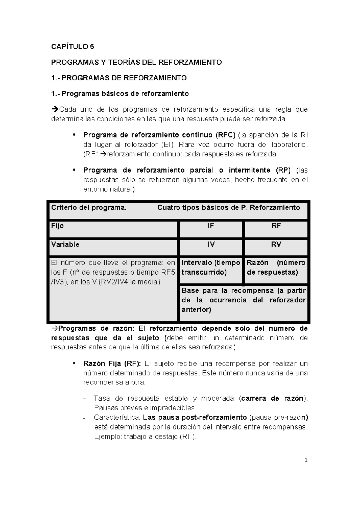 Lectura 7 Programas Y Teorias DEL Reforzamiento - CAPÍTULO 5 PROGRAMAS ...