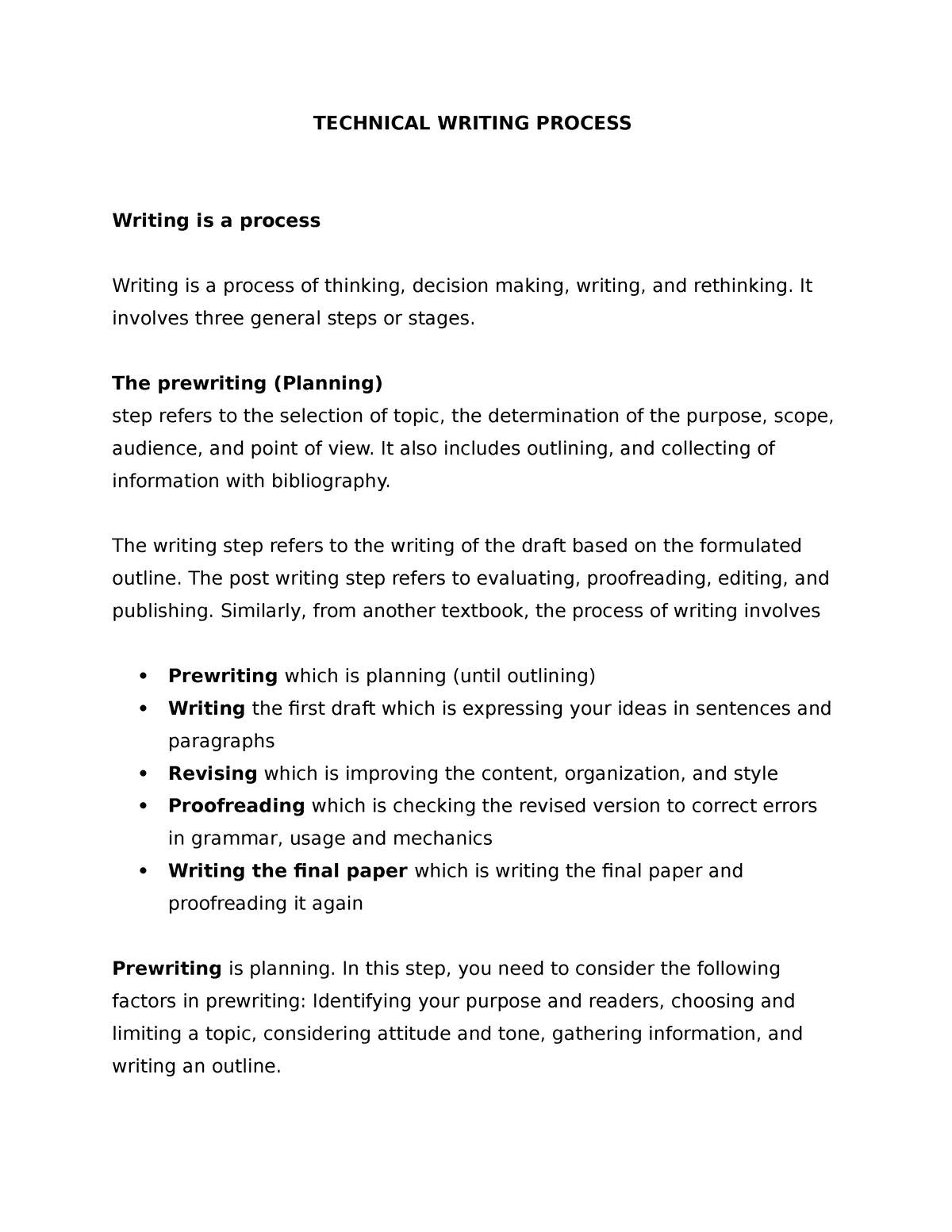 Technical Writing Process TECHNICAL WRITING PROCESS Writing Is A   Thumb 1200 1553 