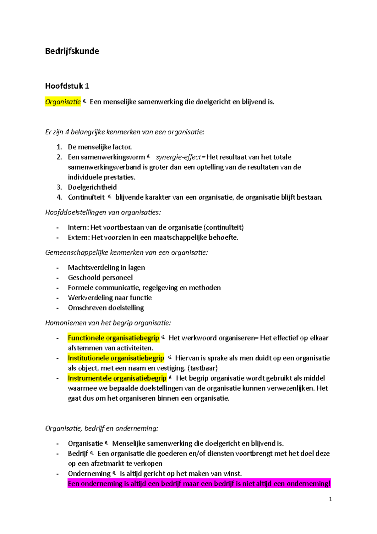 Bedrijfskunde - Samenvatting Toegepaste Organisatiekunde ...