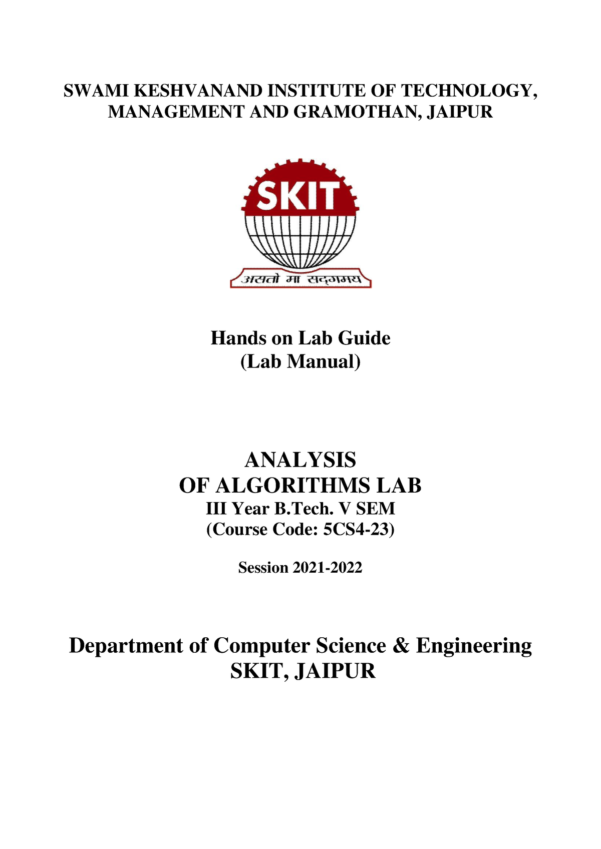 5CS4-23 Ao A Lab Anjali Pandey - SWAMI KESHVANAND INSTITUTE OF ...