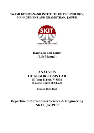 (5CS4-22) Compiler Design Lab Manual - SWAMI KESHVANAND INSTITUTE OF ...