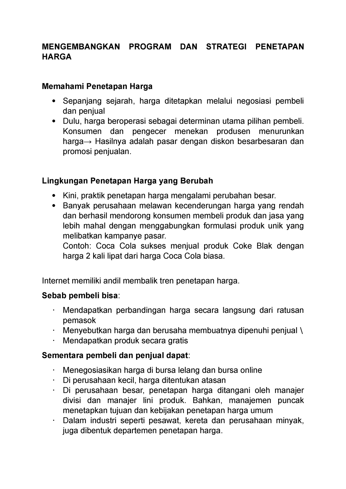 Mengembangkan Program Dan Strategi Penetapan Harga - MENGEMBANGKAN ...