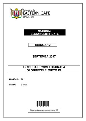 Isi Xhosa FAL P2 May-June 2019 - SENIOR CERTIFICATE EXAMINATIONS ...