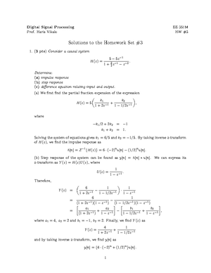 Hw4s - HW 4 Solutions - Digital Signal Processing Prof. Haris Vikalo EE ...