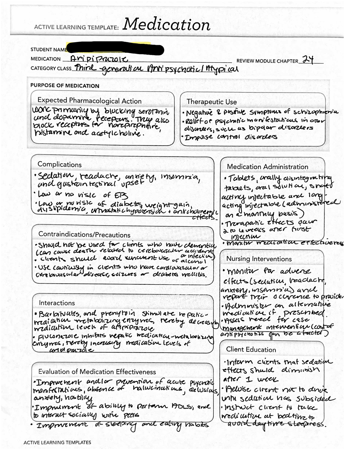 Aripiprazole Medication ALT - NR-326 - Studocu