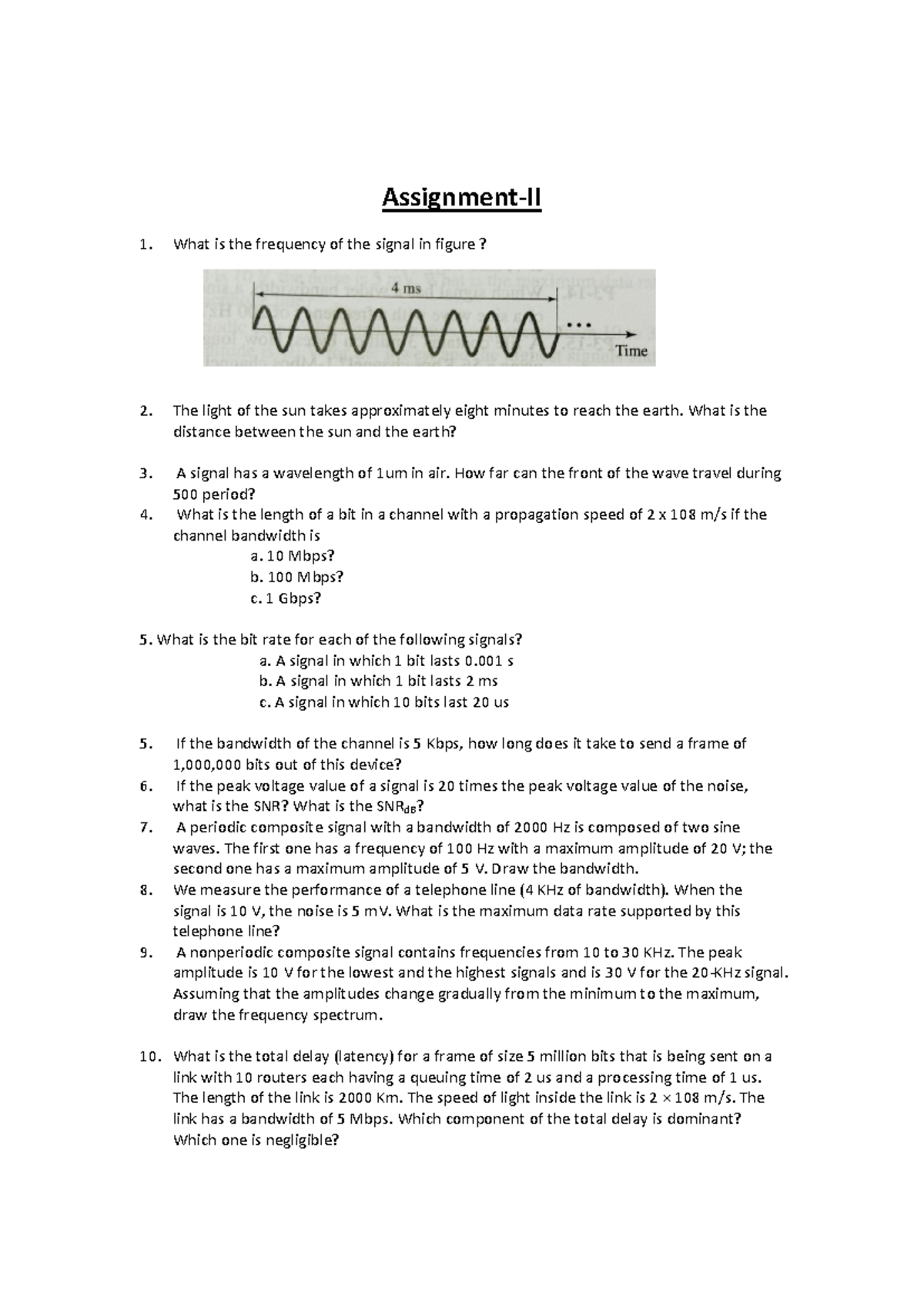 Assignment-II - Assignment problems - Assignment-II What is the ...