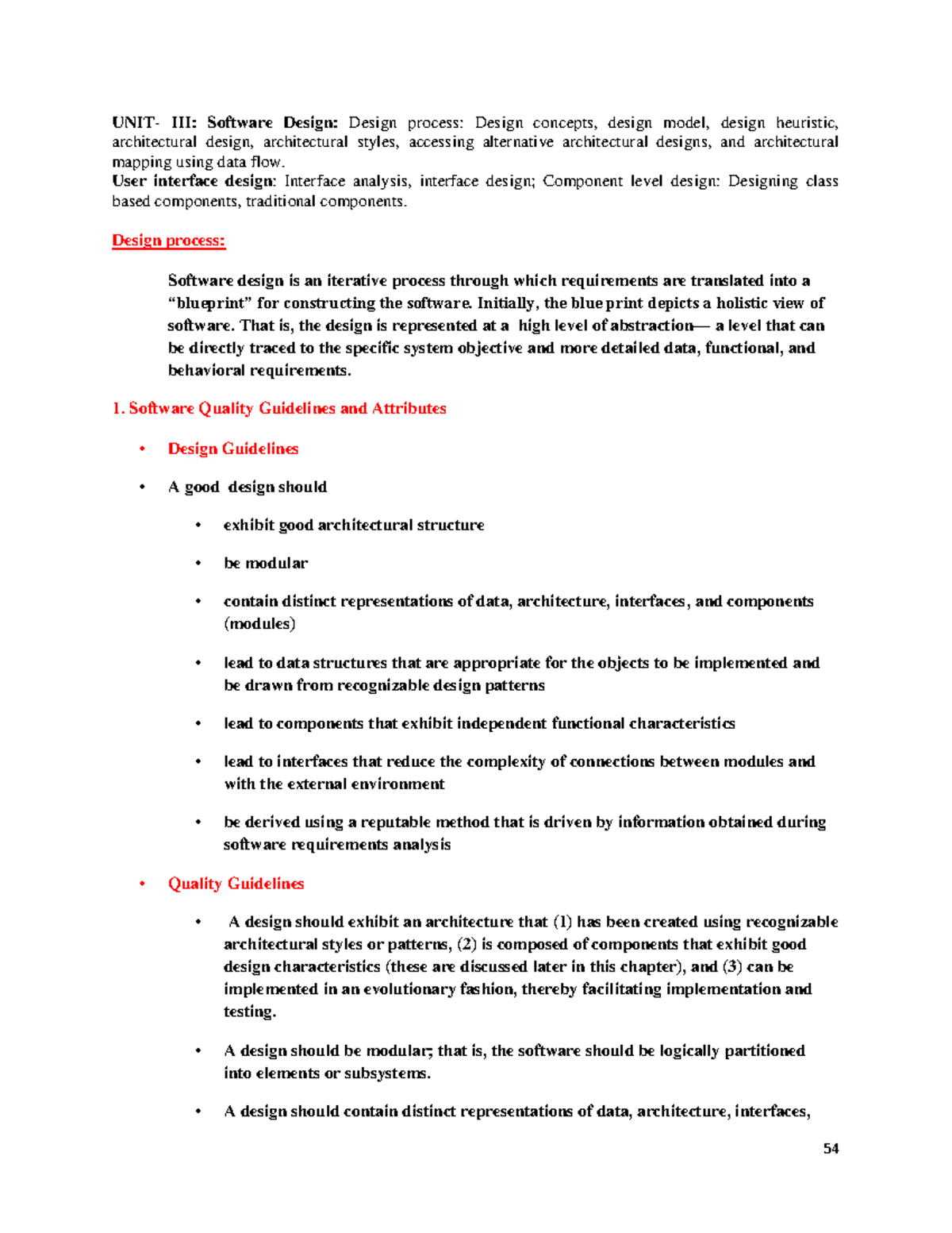 Software Design User interface design Interface analysis, interface