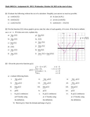 Prepare for Test 1 - Excluding solution - MATH 1003 FA2023 Extra ...