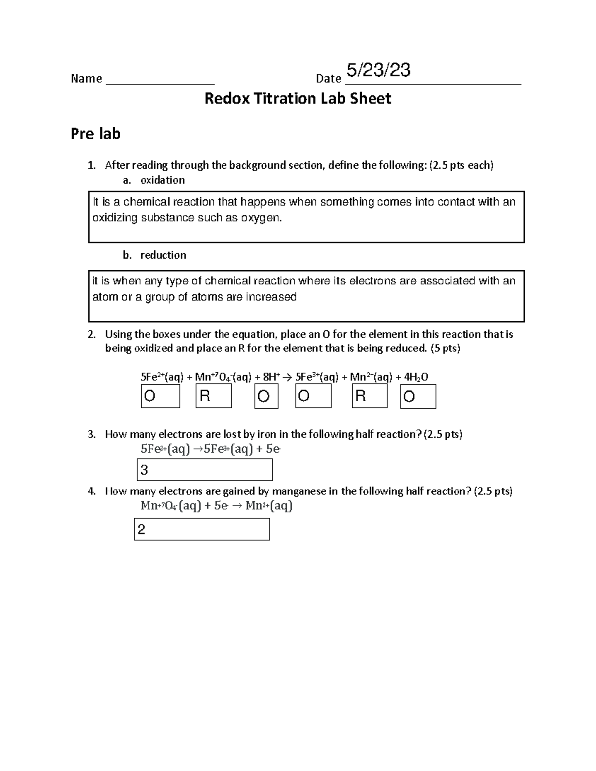 Redox+Titration+Lab+Sheet Name ________________ Date