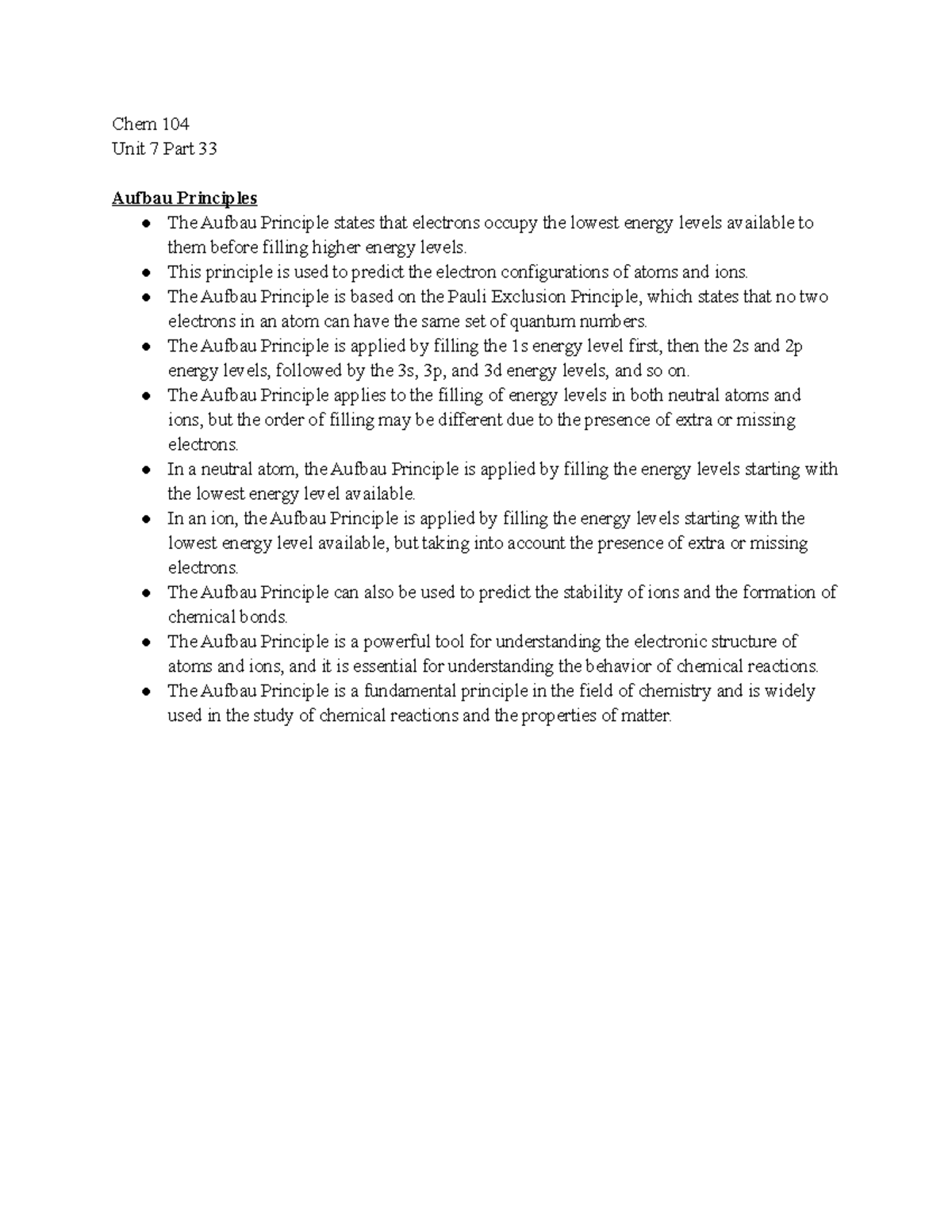 General Chemistry 104 Unit 7 Part 33 Notes - Chem 104 Unit 7 Part 33 ...