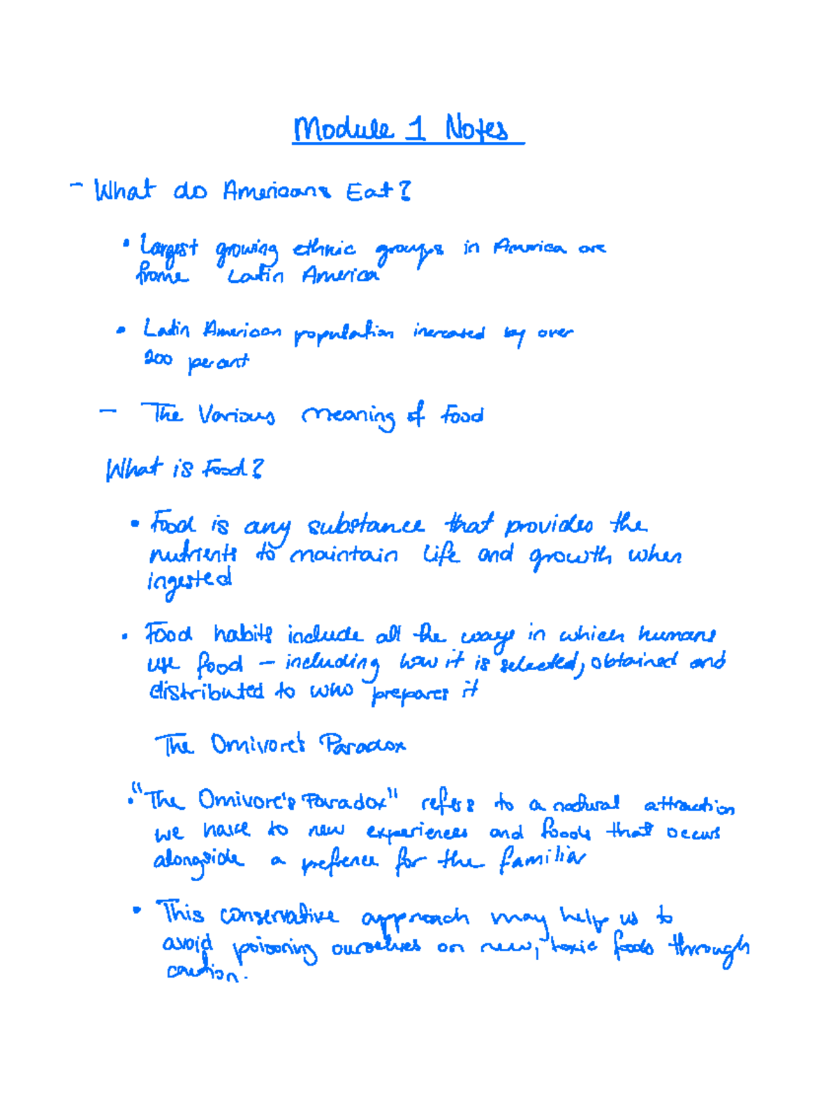 Module 1 - Prof. Don Stankus - Module 1 Notes What do Americans Eat ...