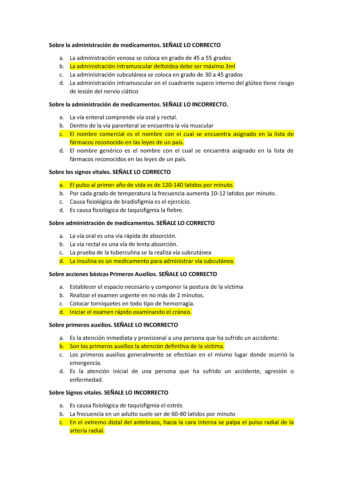 Preguntas Primeros Aux Tercer ciclo xd - Sobre la administración de ...