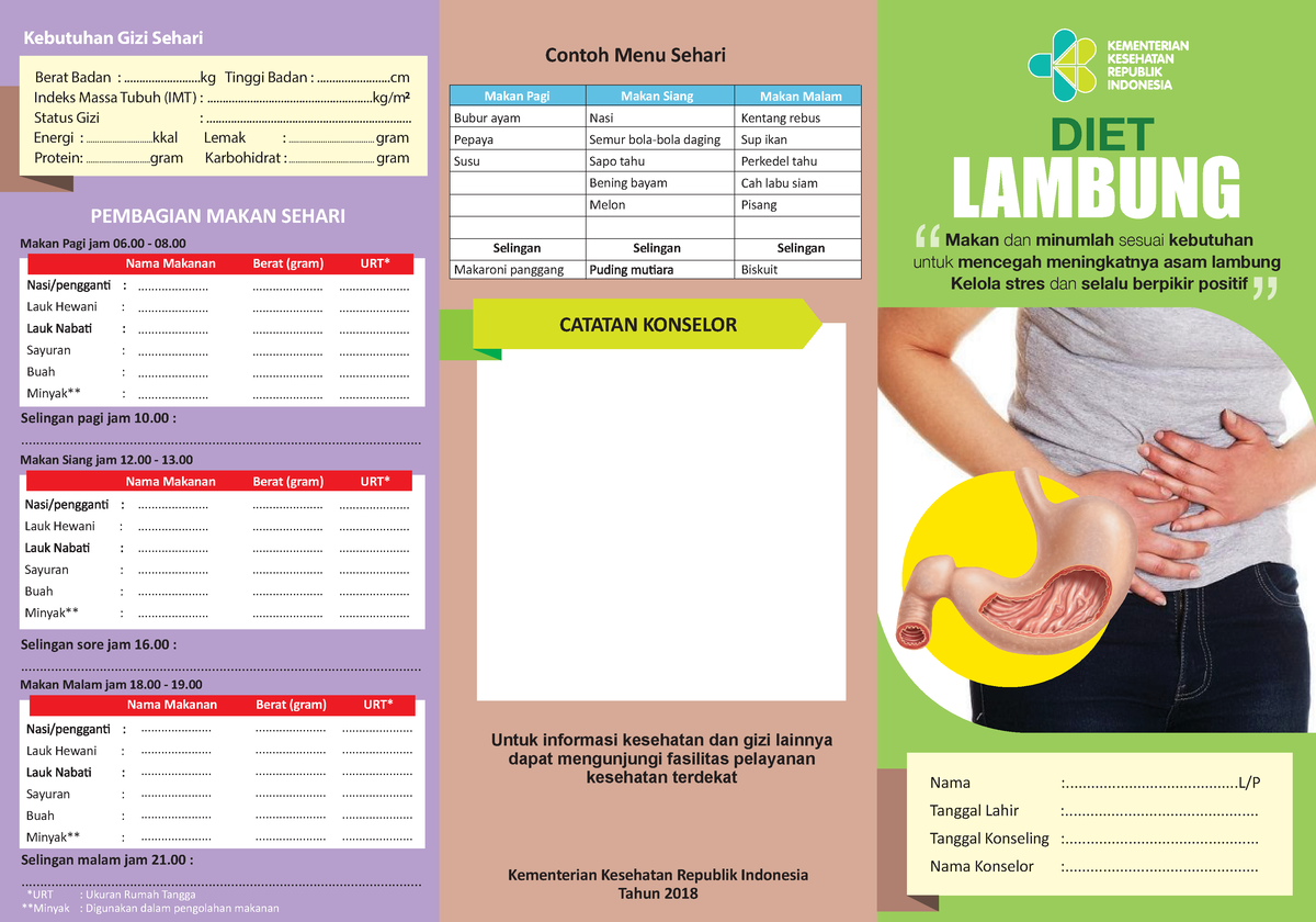 8. Leaflet Diet Lambung LAMBUNG CATATAN KONSELOR Makan dan