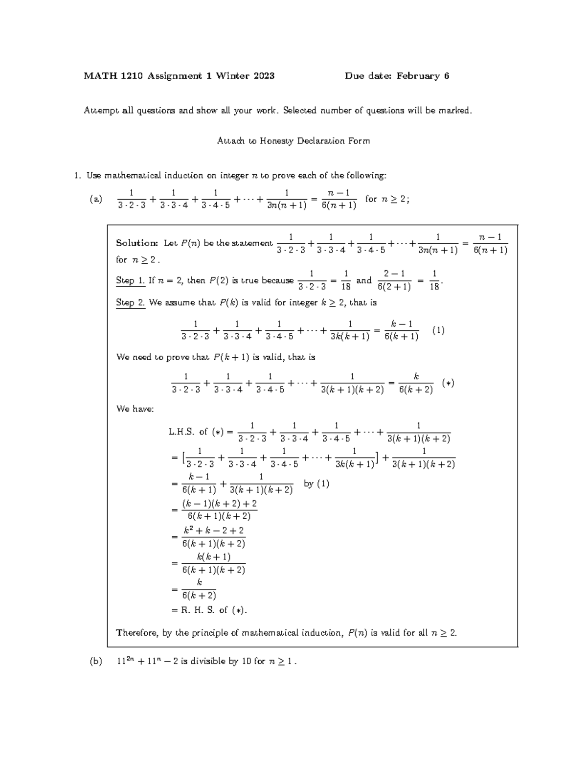 math 100 assignment 1 solution 2023