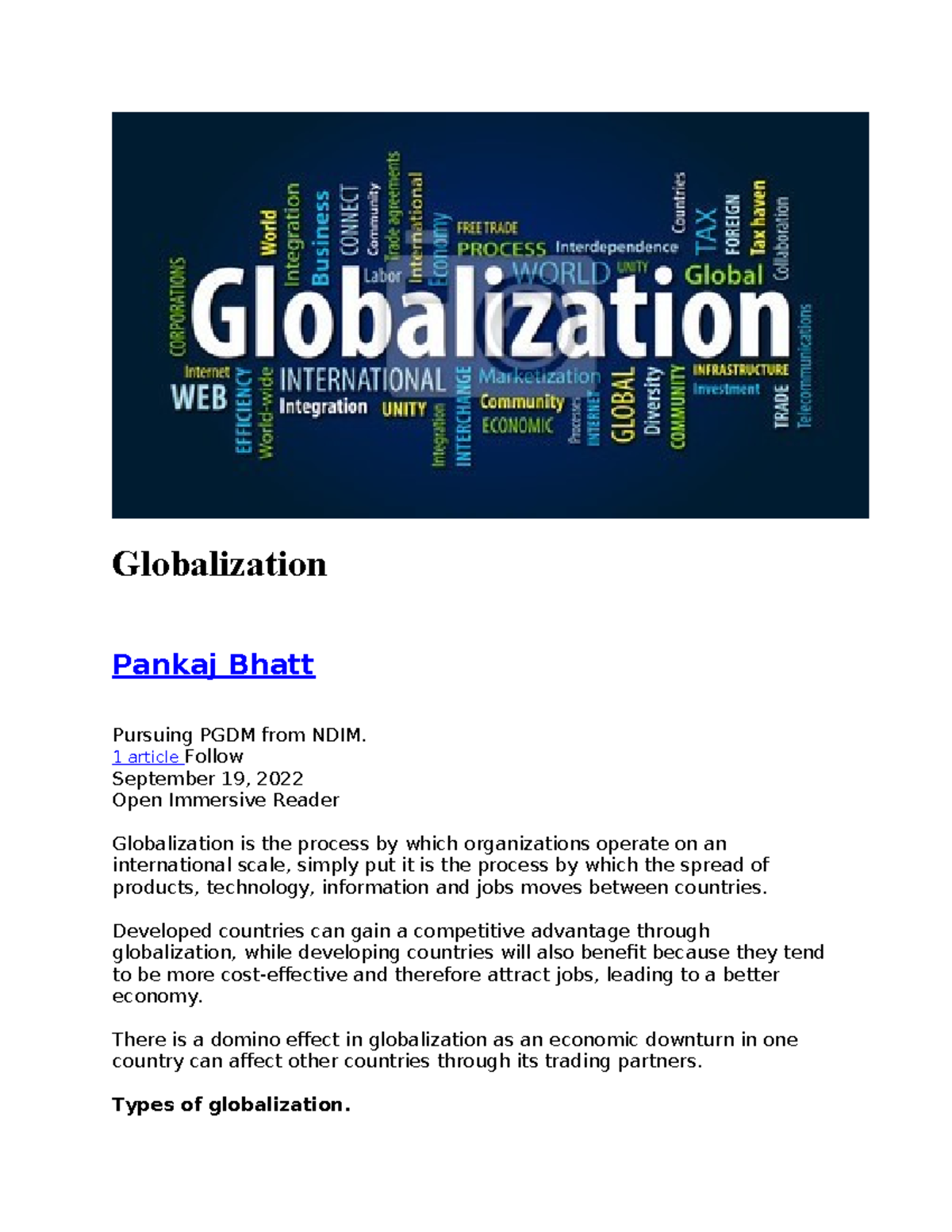 Advantages and Disadvantages of Globalization - Globalization Pankaj ...