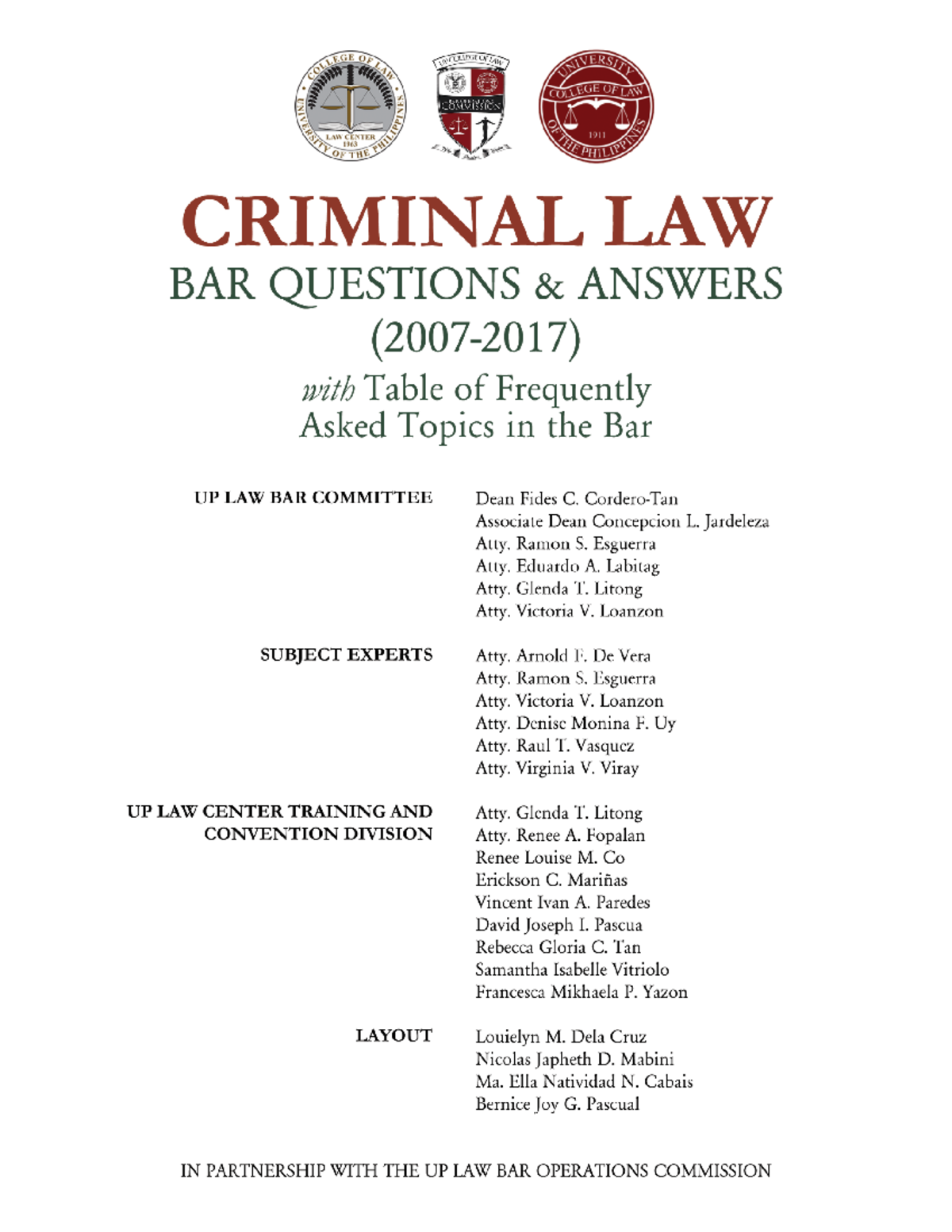 Pdfcoffee this consists of answer and question of past bar examination T. Special Protection
