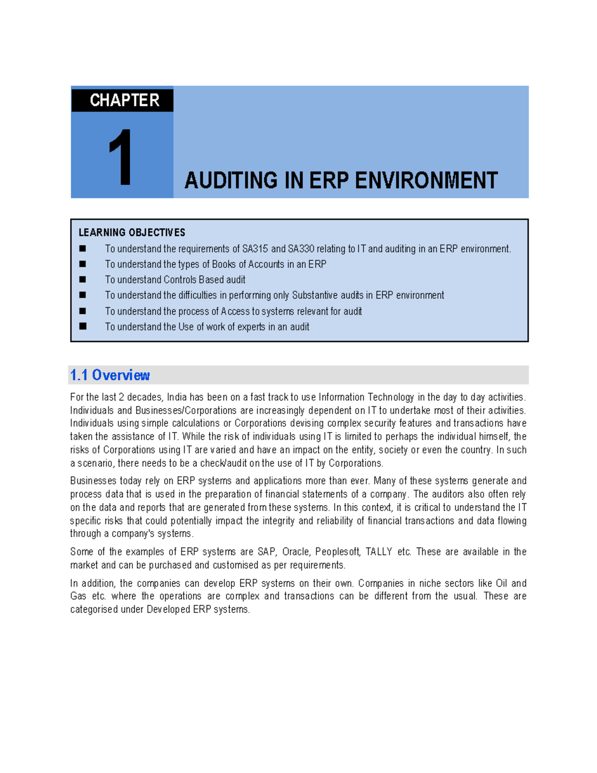 1.1.Auditing in an ERP Environment - AUDITING IN ERP ENVIRONMENT 1 ...