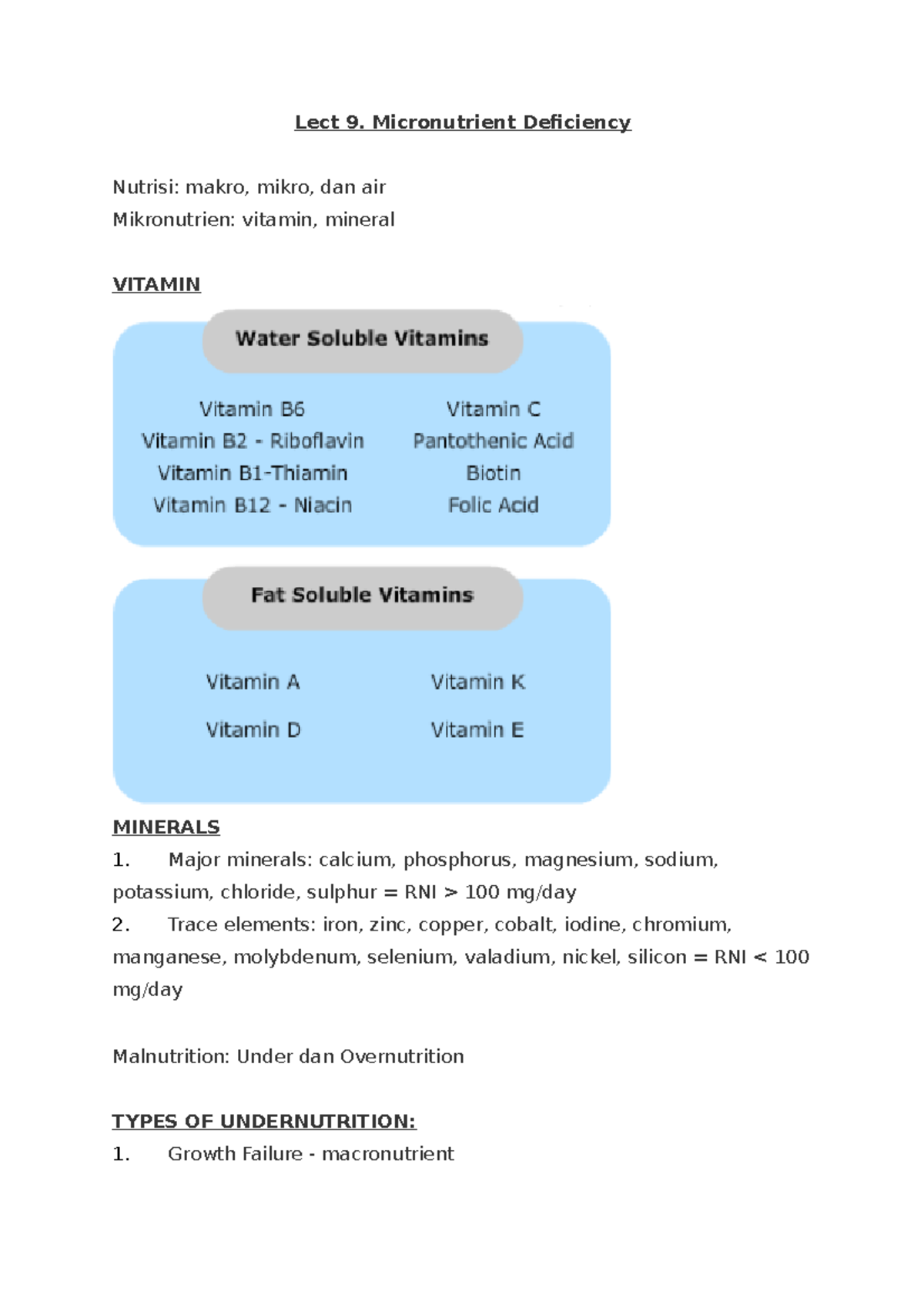 Micronutrient Deficiency - Lect 9. Micronutrient Deficiency Nutrisi ...