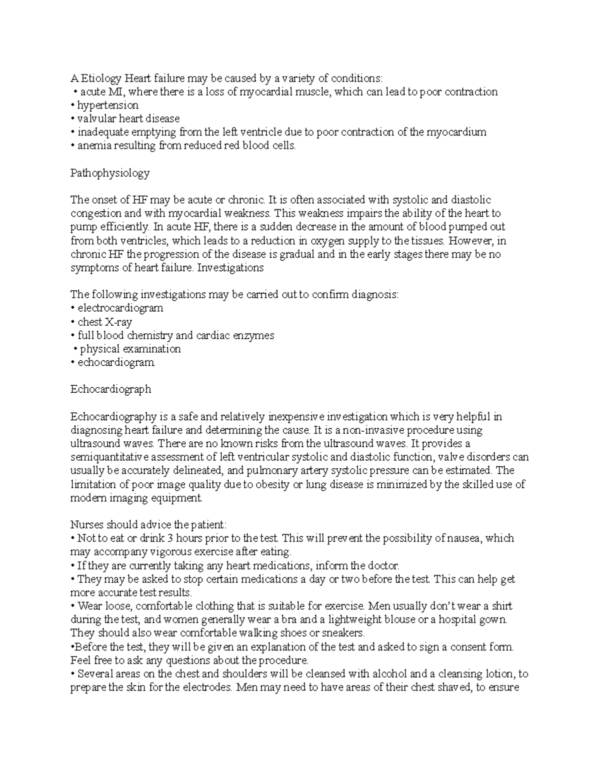 A Etiology Heart failure - Pathophysiology The onset of HF may be acute ...