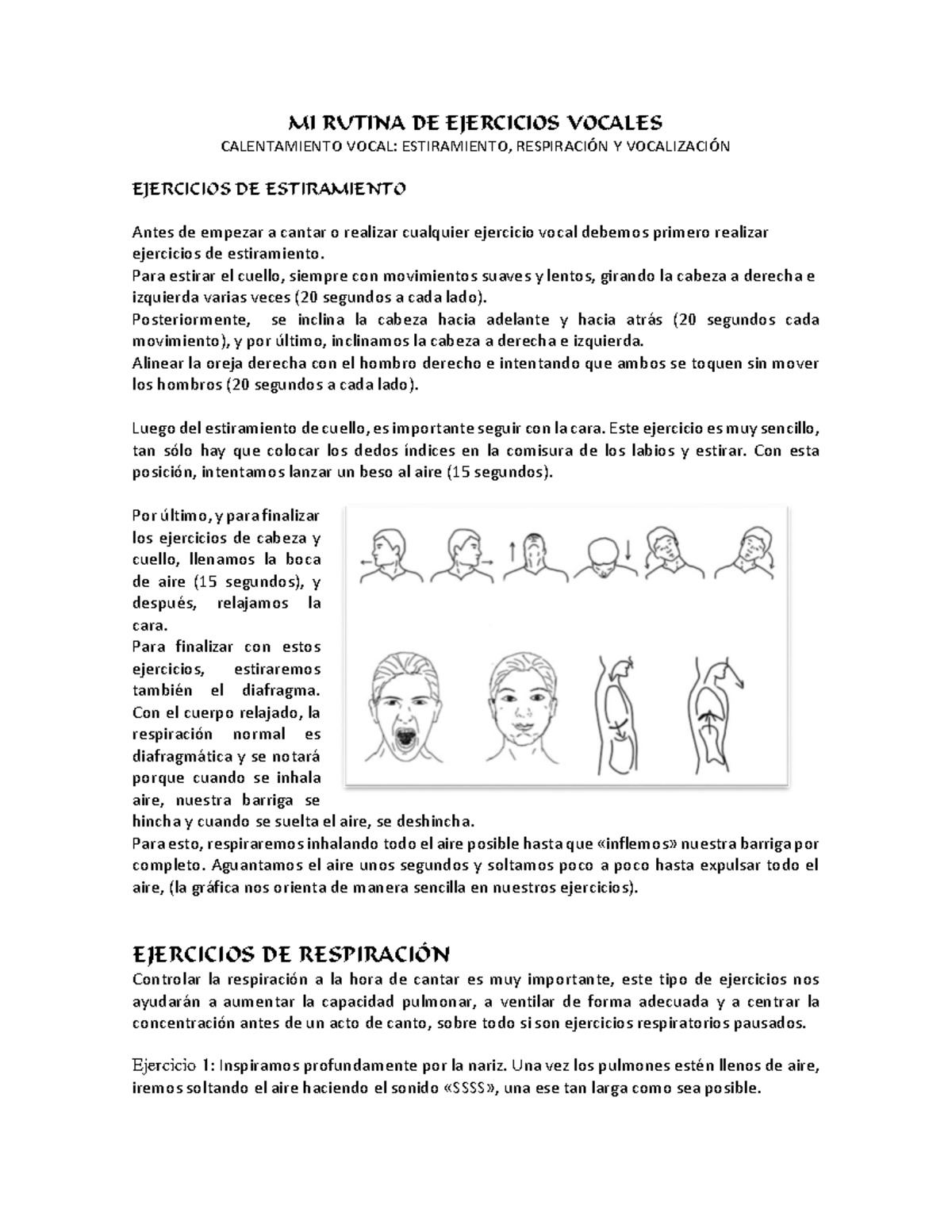 MI Rutina DE Ejercicios Vocales - MI RUTINA DE EJERCICIOS VOCALES ...
