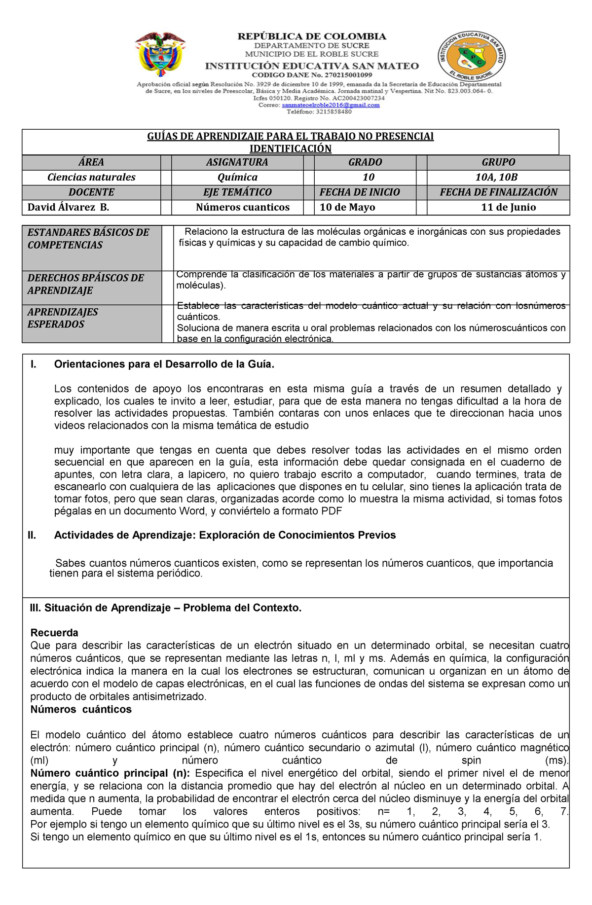 guÍa 4 10 numero cuanticos guÍas de aprendizaje para el trabajo no