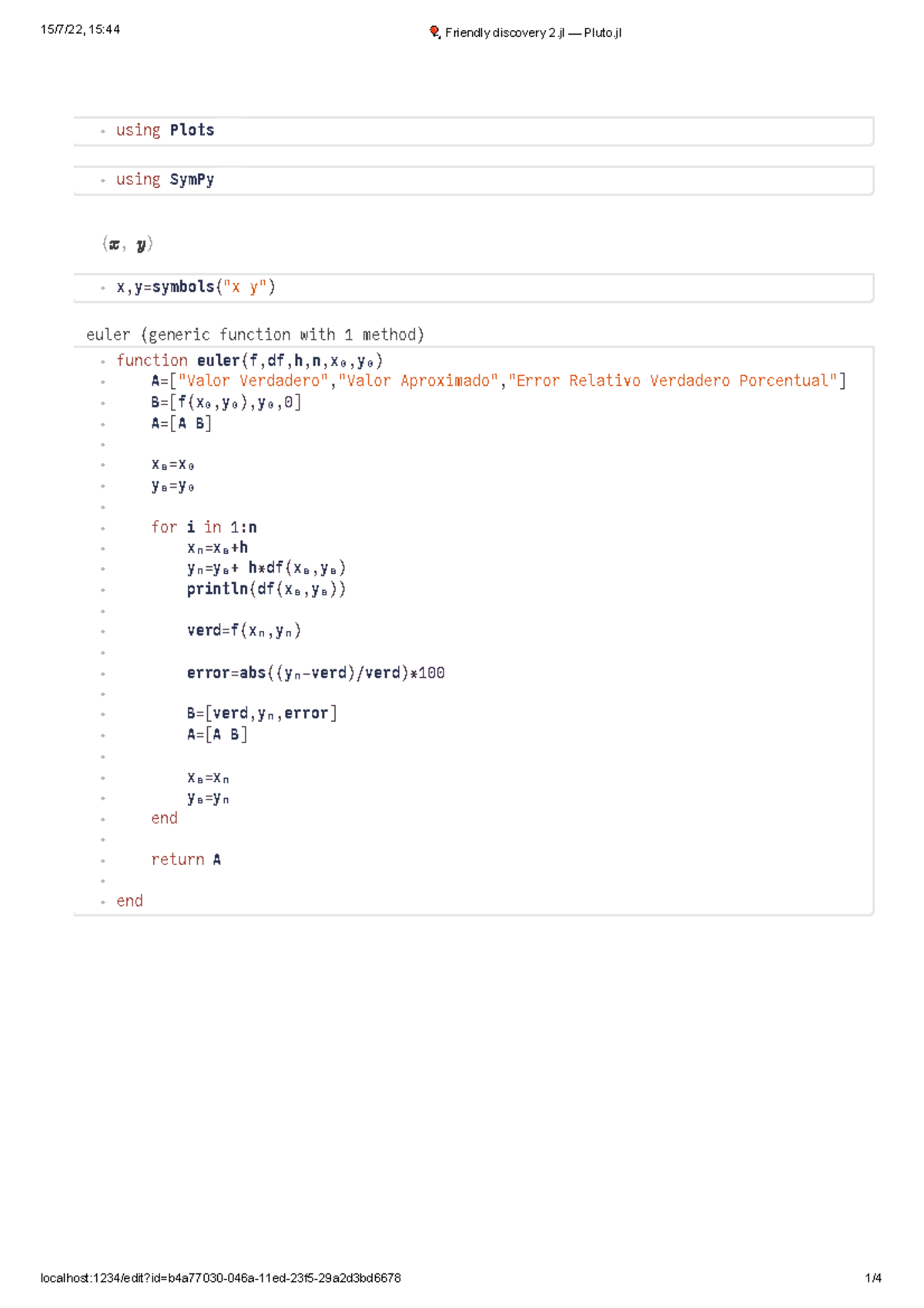 Metodo Euler Euler Generic Function With Method Using