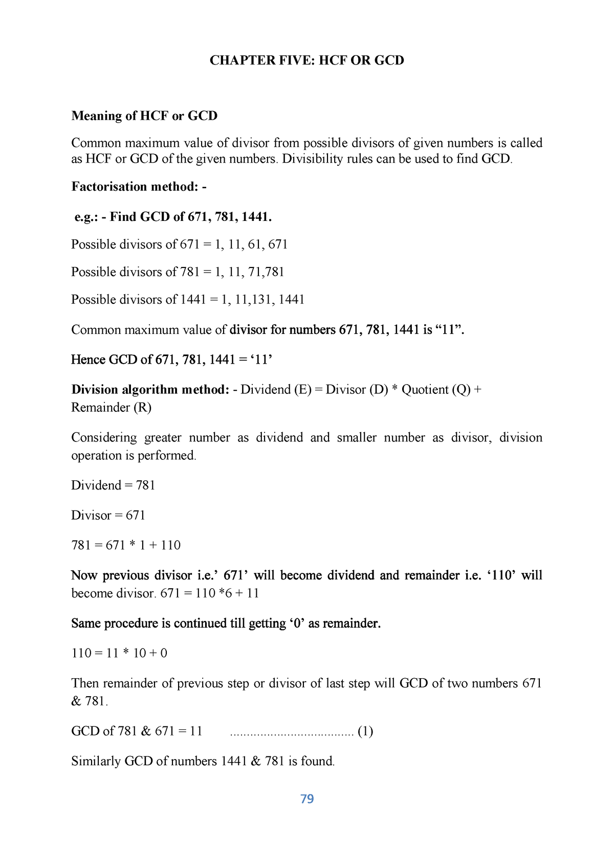 Hcf And Lcm - Best Vedic Mathematics Notes - CHAPTER FIVE: HCF OR GCD ...