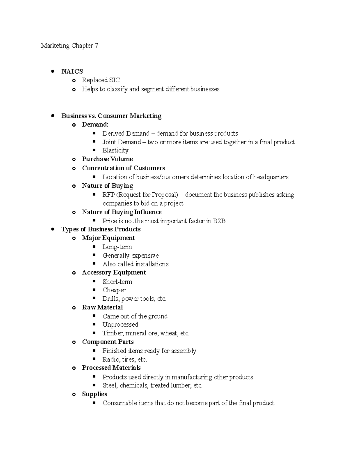 Marketing Chapter 7 - Lecture notes 7 - Marketing Chapter 7 NAICS o ...